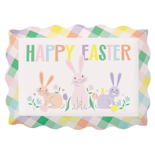 Pretty Easter Scalloped Edge Cardboard Serving Tray - The Party Marketplace