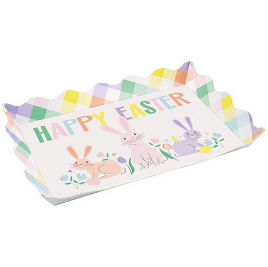 Pretty Easter Scalloped Edge Cardboard Serving Tray - The Party Marketplace