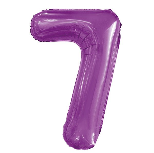 Pretty Purple "7" Numeral Foil Balloon (86cm) - The Party Marketplace