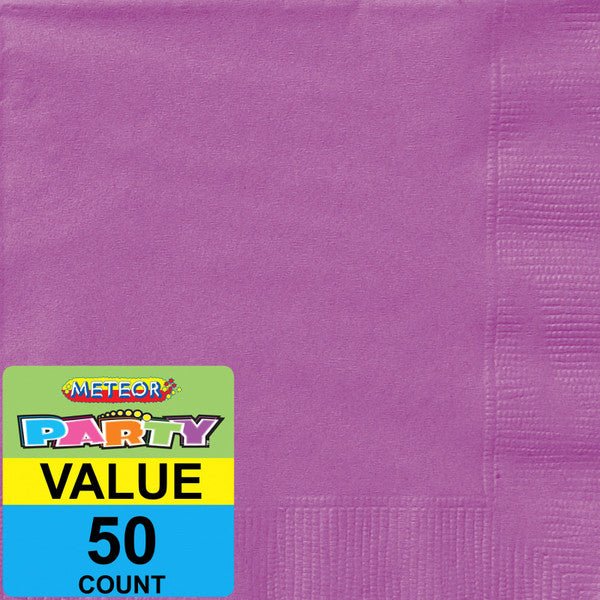 Pretty Purple Beverage Napkins (Pack of 50) - The Party Marketplace