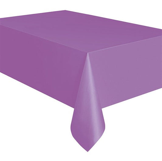 Pretty Purple Rectangular Plastic Tablecover 137cm x 274cm - The Party Marketplace