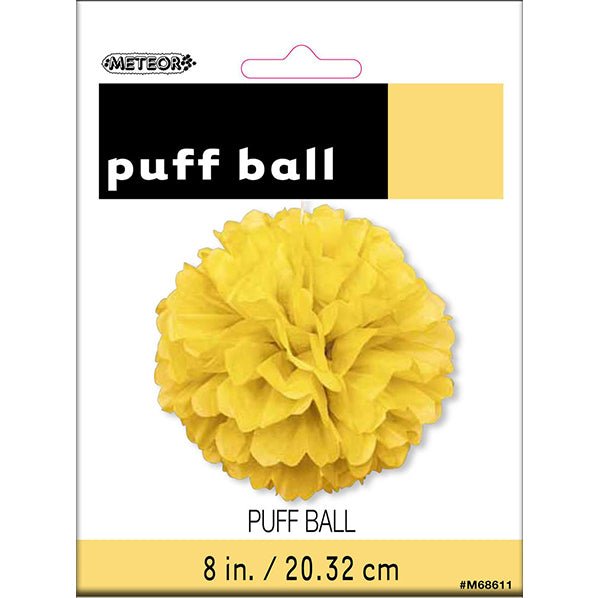 Puff Ball Decoration - Sunflower Yellow 20cm - The Party Marketplace