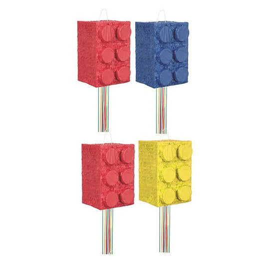 Pull String Piñata - Building Block (Pack of 4) - The Party Marketplace
