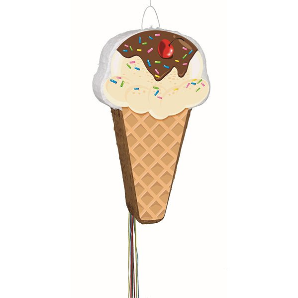 Pull String Piñata - Ice Cream Cone - The Party Marketplace