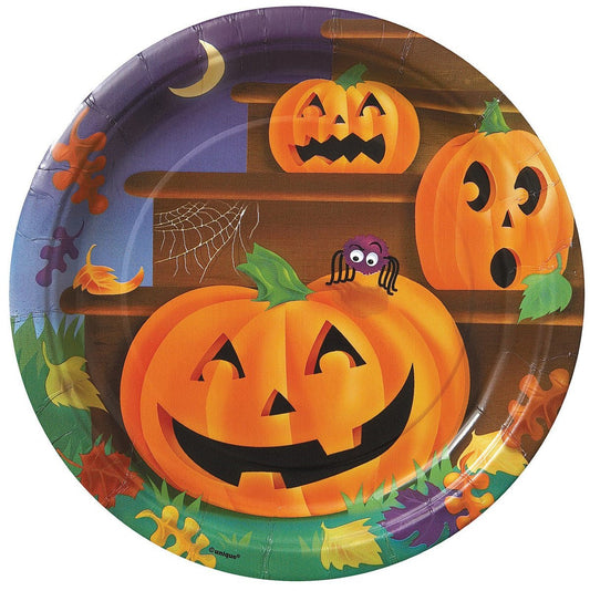 Pumpkin Steps Paper Plates 23cm (Pack of 8) - The Party Marketplace