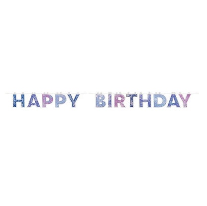 Purple Galaxy "Happy Birthday" Cutout Banner (6ft) - The Party Marketplace