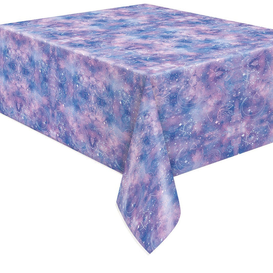 Purple Galaxy Printed Tablecover 137cm x 213cm - The Party Marketplace