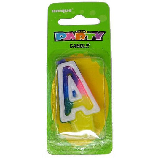 Rainbow Alphabet Candle - A - The Party Marketplace