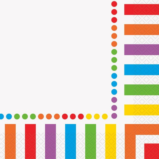 Rainbow Birthday Luncheon Napkins (Pack of 16) - The Party Marketplace