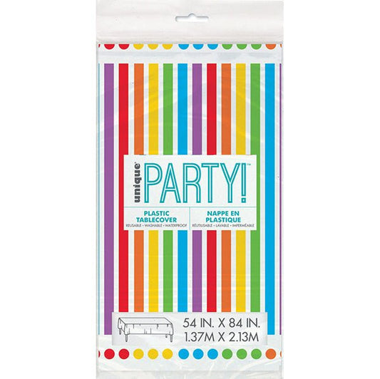 Rainbow Birthday Printed Tablecover 137cm x 213cm - The Party Marketplace