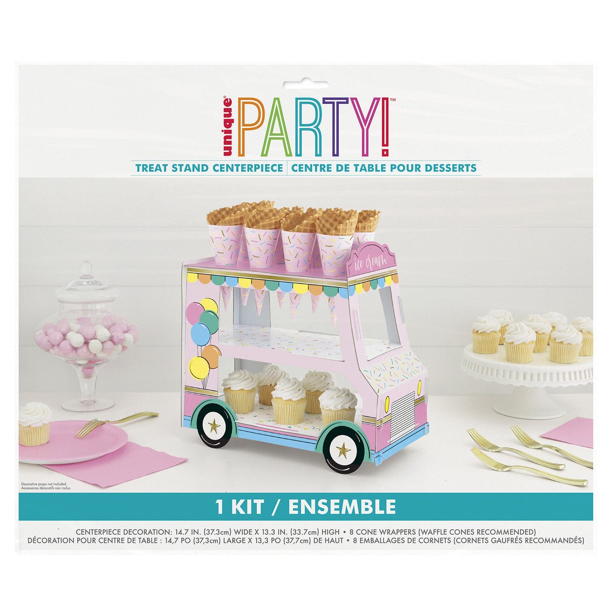 Rainbow Birthday Sweets Treat Stand Centrepiece (9 Piece Set) - The Party Marketplace