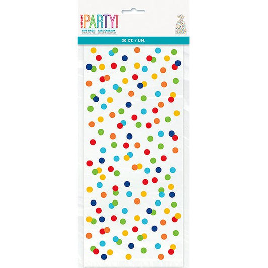 Rainbow Dots Cello Bags (Pack of 20) - The Party Marketplace