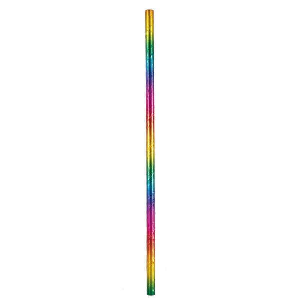 Rainbow Foil Paper Straws (Pack of 10) - The Party Marketplace