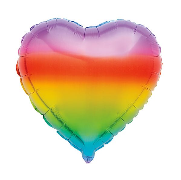 Rainbow Gradient Heart Foil Balloon 45cm - The Party Marketplace