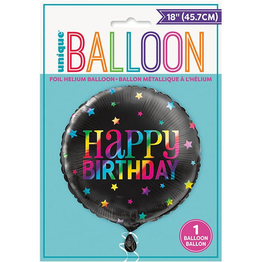 Rainbow "Happy Birthday" Foil Balloon 45cm - The Party Marketplace