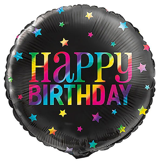 Rainbow "Happy Birthday" Foil Balloon 45cm - The Party Marketplace