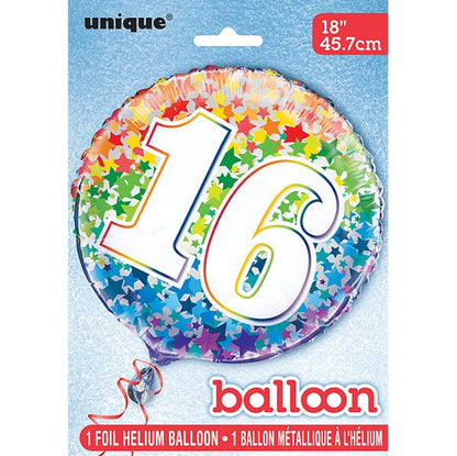 Rainbow Stars "16" Foil Balloon 45cm - The Party Marketplace