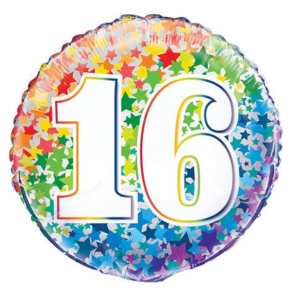 Rainbow Stars "16" Foil Balloon 45cm - The Party Marketplace