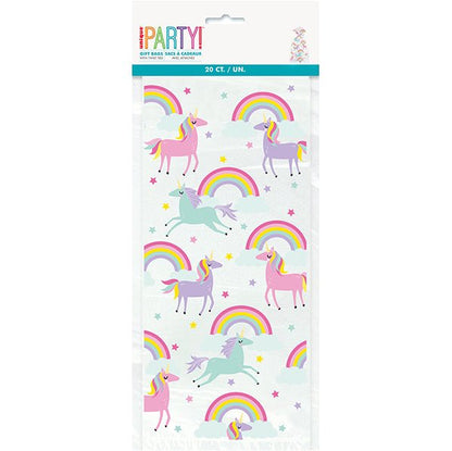 Rainbow & Unicorn Cello Bags (Pack of 20) - The Party Marketplace