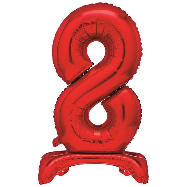 Red "8" Giant Standing Numeral Foil Balloon (76cm) - The Party Marketplace