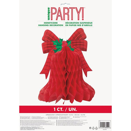 Red Bell Honeycomb Centrepiece 38cm - The Party Marketplace