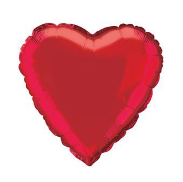 Red Heart Foil Balloon 45cm - The Party Marketplace