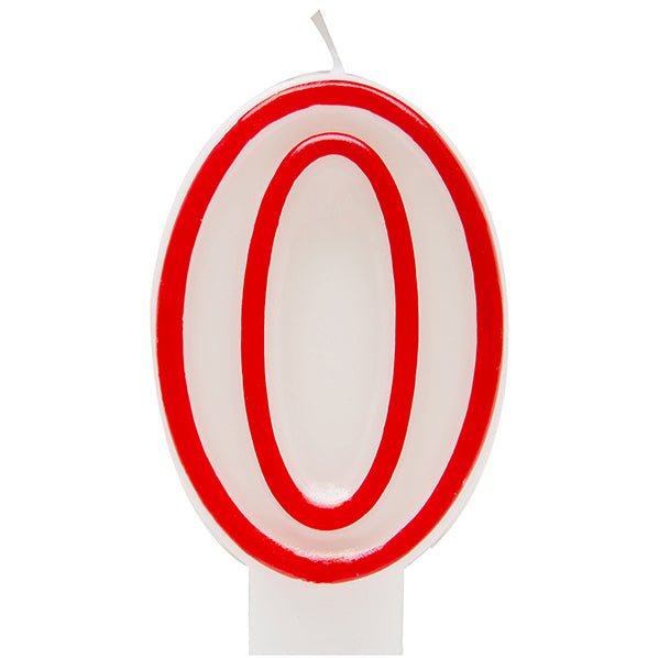 Red Numeral Candle - 0 - The Party Marketplace