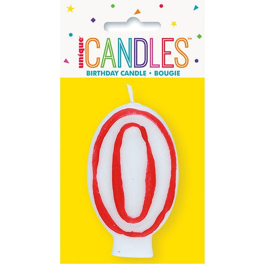 Red Numeral Candle - 0 - The Party Marketplace