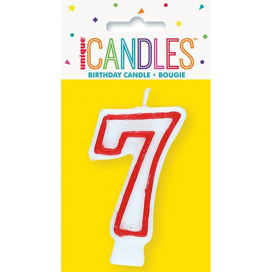 Red Numeral Candle - 7 - The Party Marketplace