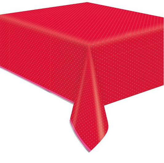 Red & Pink Valentine Printed Foil Tablecover 137cm x 274cm - The Party Marketplace