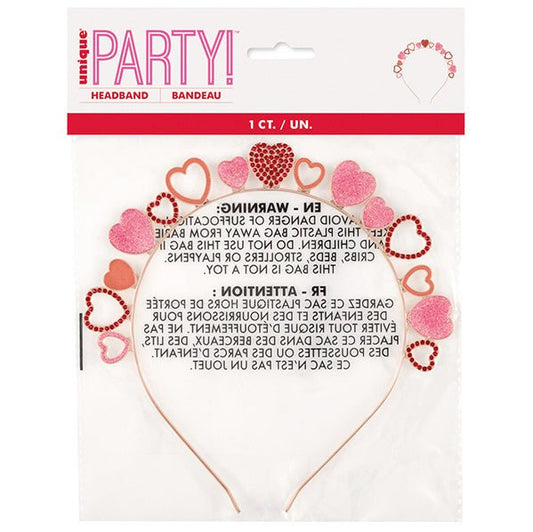 Rhinestone Heart Headband - The Party Marketplace