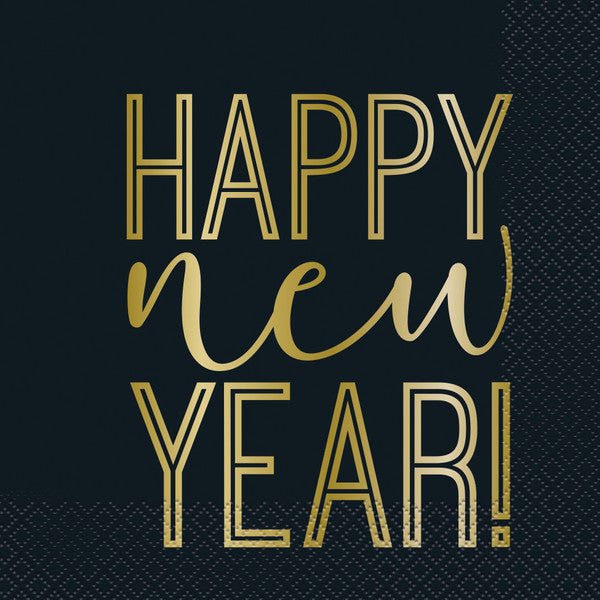 Roaring New Year "Hello New Year" Luncheon Napkins (Pack of 16) - The Party Marketplace