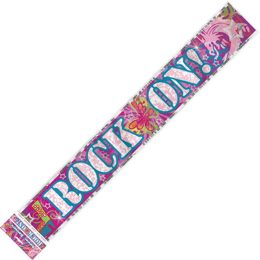 "Rock On" Foil Banner - 3.65m - The Party Marketplace