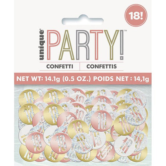 Rose Gold "18" Foil Confetti (14g) - The Party Marketplace
