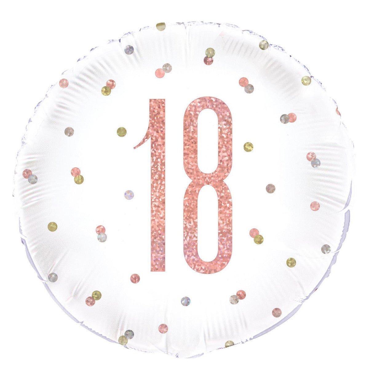 Rose Gold "18" Foil Prismatic Balloon 45cm - The Party Marketplace