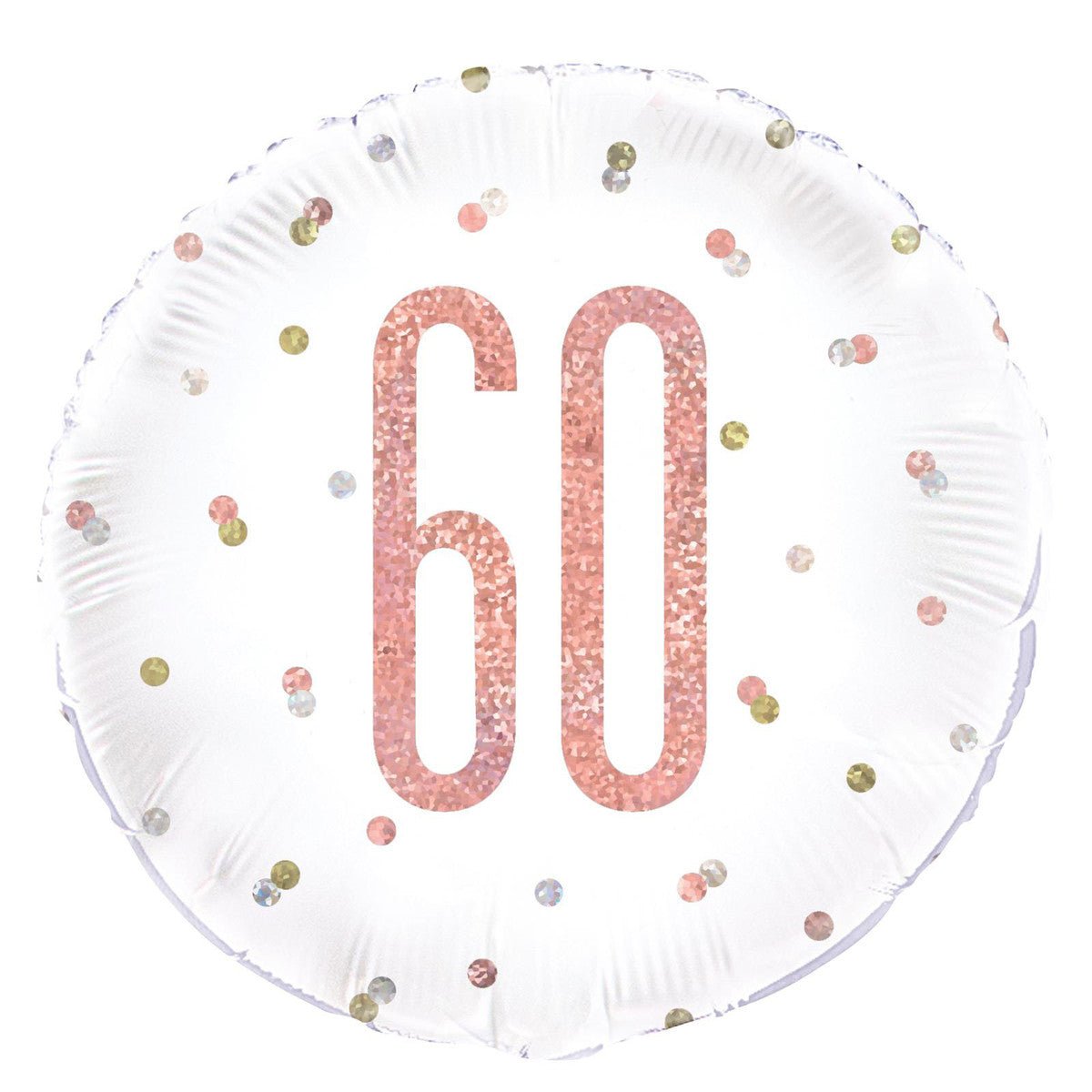 Rose Gold "60" Foil Prismatic Balloon 45cm - The Party Marketplace