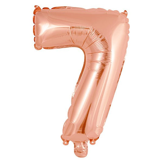 Rose Gold "7" Numeral Foil Balloon (35cm) - The Party Marketplace