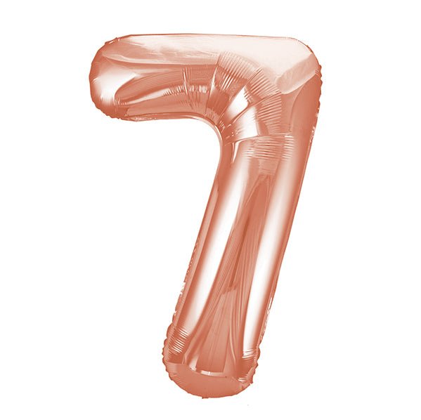 Rose Gold "7" Numeral Foil Balloon (86cm) - The Party Marketplace