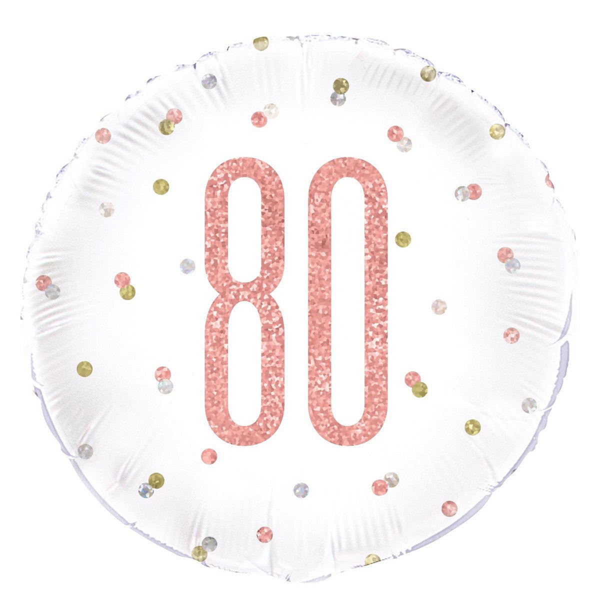 Rose Gold "80" Foil Prismatic Balloon 45cm - The Party Marketplace