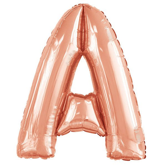 Rose Gold "A" Letter Foil Balloon (86cm) - The Party Marketplace