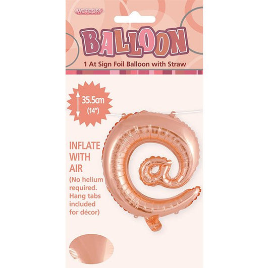 Rose Gold "@" Letter Foil Balloon (35cm) - The Party Marketplace