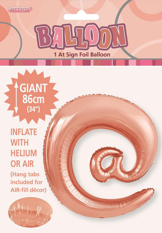 Rose Gold "@" Letter Foil Balloon (86cm) - The Party Marketplace