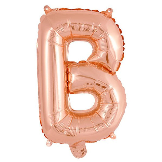 Rose Gold "B" Letter Foil Balloon (35cm) - The Party Marketplace