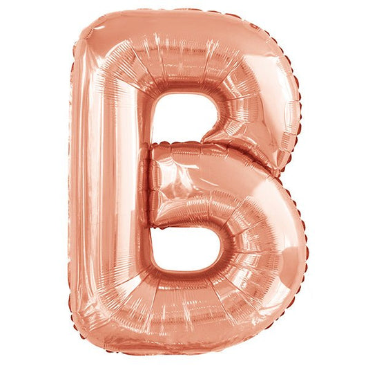 Rose Gold "B" Letter Foil Balloon (86cm) - The Party Marketplace