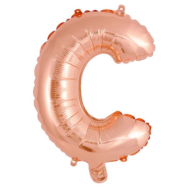 Rose Gold "C" Letter Foil Balloon (35cm) - The Party Marketplace