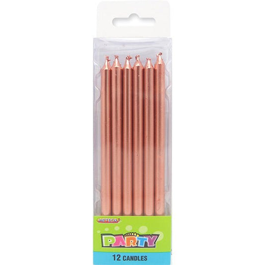 Rose Gold Candles 12.7cm (Pack of 12) - The Party Marketplace