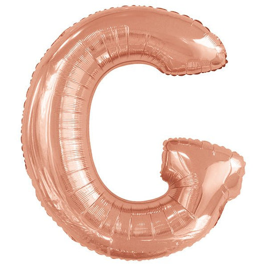 Rose Gold "G" Letter Foil Balloon (86cm) - The Party Marketplace