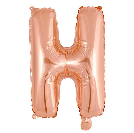 Rose Gold "H" Letter Foil Balloon (35cm) - The Party Marketplace