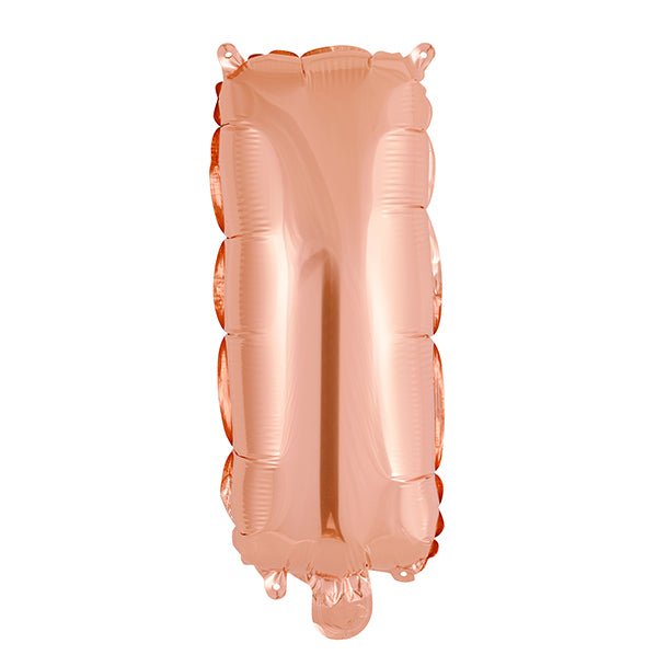 Rose Gold "I" Letter Foil Balloon (35cm) - The Party Marketplace