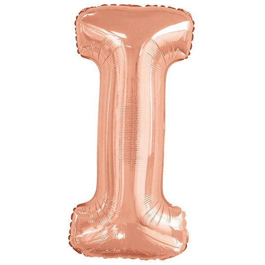 Rose Gold "I" Letter Foil Balloon (86cm) - The Party Marketplace
